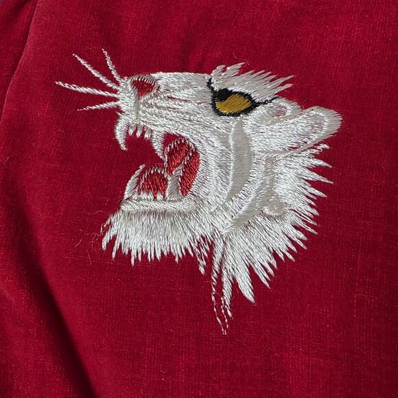 1950s Japan Sukajan Kids Jacket Reversible Red Velvet Blue Satin Tiger Eagle - Picture 4 of 15